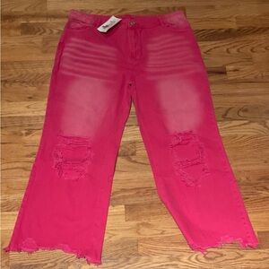 Bibi Kayla Vintage Washed Fuchsia Size XL New with Tag cropped